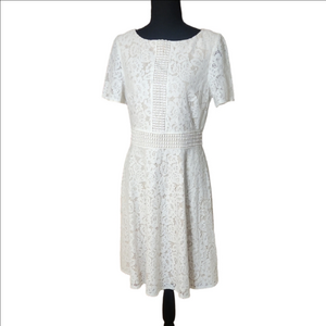 Jessica Howard White Lace Dress, Size 8